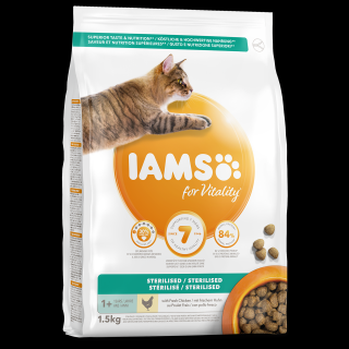 IAMS  STERILIZED WITH FRESH CHICKEN 1,5KG