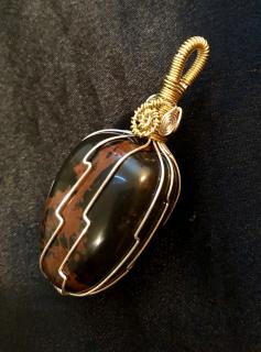Amulet - Obsidian mahagon 38 g (65/30/30)