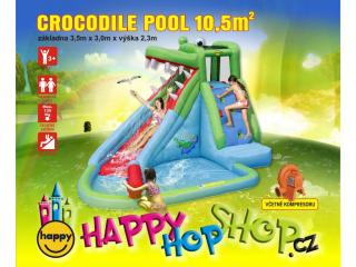 Happy Hop Crocodile Pool vodní skluzavka s bazénkem, skákací hrad Happy Hop