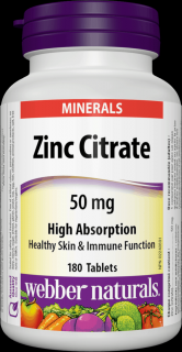 Webber Naturals Zinc Citrate 50 mg 180 tbl