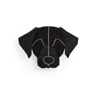 Dřevěná brož - Black Labrador