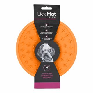 LickiMat Splash lízací miska s přísavkou - oranžová