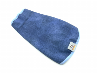 Softshell vesta - modrá s  džínovým  motivem Velikost: XL
