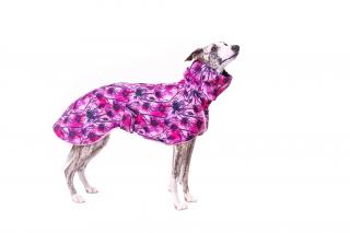 Softshellová bunda - růžová s motivem květin Velikost: XL