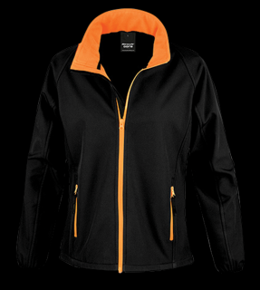 Dámská softshellová bunda Nebraska - Černá/Oranžová Velikost: S, Barva: Černá/Oranžová