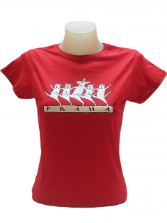 Dámské červené tričko s motivem koček Velikost: L, Barva: Červená