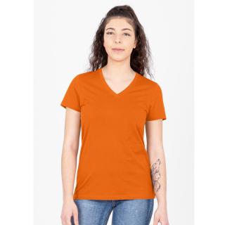 Dámské tričko JAKO Organic V-Neck - Oranžová Velikost: 34, Barva: Oranžová