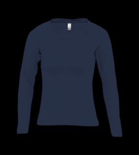 Dámské tričko Long Classic - Navy Blue Velikost: XL, Barva: Modrá