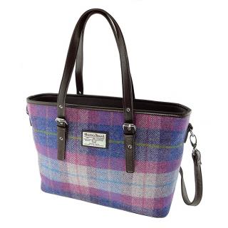 Kabelka Spey Harris Tweed - Purple Pink Tartan