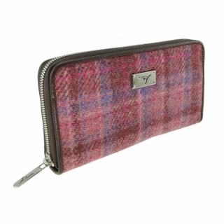 Peněženka Staffa Harris Tweed Pink Check - Glen Appin