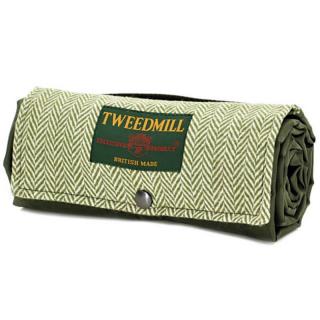 Pikniková tvídová deka Walker Olive Herringbone 66 x 98 cm Tweedmill