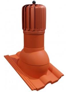 ROTOX - R - Střešní větrací komínek, cihlově červená (Rotační turbína pro silný odtah )