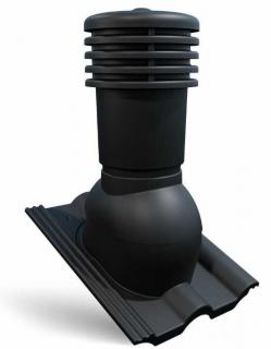 VENTEOR - Odvětrávací SET pr. 150 mm pro KMB, Bramac Classic, Betonpres, černá (VENTEOR 9005 - Odvětrávací set pro odvětrání WC, kanalizace, digestoře)
