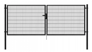 DVOUKŘÍDLÁ BRÁNA PILOFOR SUPER ŠÍŘKA 4110MM, SVAŘOVANÝ PANEL 50X200MM, FAB, ANTRACIT v. 1980 mm