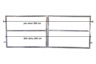 Rám brány pro vlastní výplň š.3500 x v.1800 mm s příčníkem pro manuální otevírání