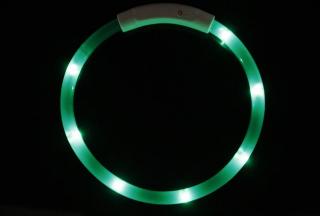 Reedog Easy Light USB dobíjecí svítící obojek pro psy a kočky Barva: Zelená
