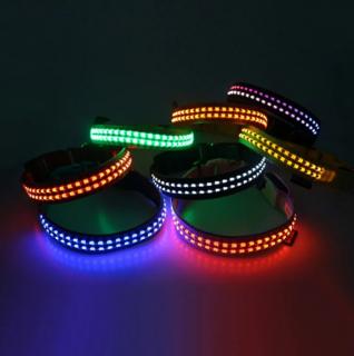 Reedog luminous USB svíticí obojek pro malé, střední a velké psy Barva: Zelená - L