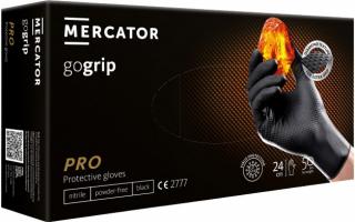 Mercator Medical gogrip jednorázové nitrilové black 50 ks (Nepudrované jednorázové ochranné rukavice)