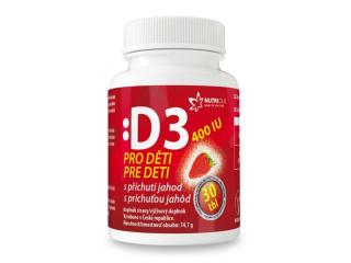 Nutricius Vitamín D3 pro děti 400IU jahoda 30 tablet