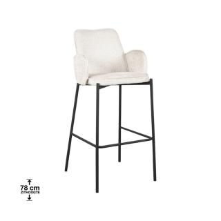 Barová židle Bar stool Joni - Beige - Velvet - Zithoogte 78 cm