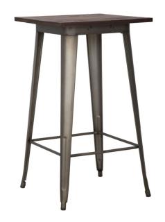 Barový stolek Mauro Ferretti Derto 60x60x105 cm, šedá/hnědá