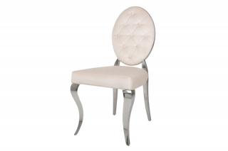 Béžová sametová židle Modern Barock