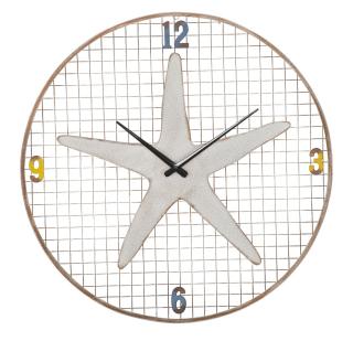 Bílé kovové nástěnné hodiny Mauro Ferretti Ternana, 57 cm