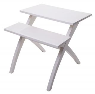 Bílý dvouúrovňový odkládací stolek Mauro Ferretti Lane