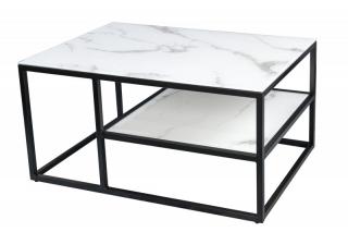 Bílý hranatý konferenční stolek Elegance 90 cm