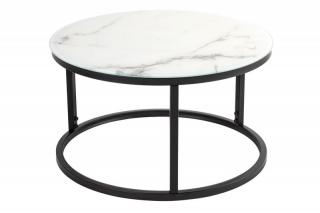 Bílý kulatý odkládací stolek Elegance 60 cm