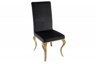 Černá sametová židle Modern Barock