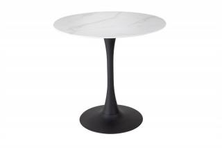 Černobílý skleněný stůl Lyon 80 cm