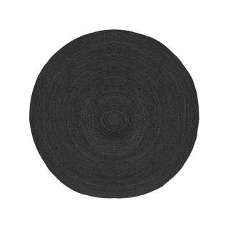 Černý kulatý koberec Braos XL z juty, 150x150 cm