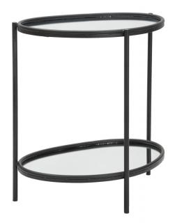 Černý odkládací stolek Mauro Ferretti Myro 53,3x36,8x58,4 cm, černá/zrcadlo