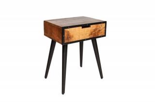 Dřevěný noční stolek Industrial