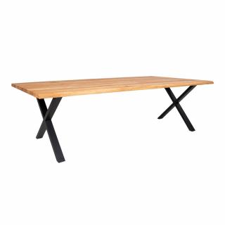 Dubový jídelní stůl Tamko z masivu 300 cm, přírodní/černá