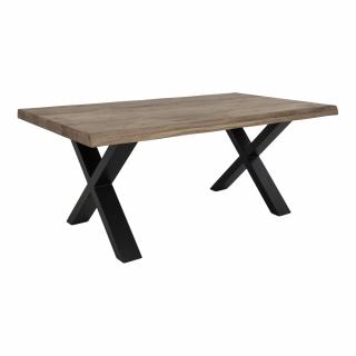 Dubový konferenční stolek Tamko z masivu 120 cm, tmavě hnědá/černá