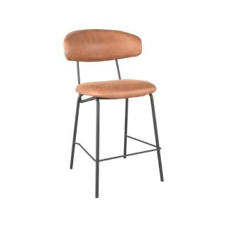 Jídelní židle Bar stool Zack - Cognac - Micro Suede