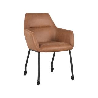 Jídelní židle Dining chair Lenny - Cognac - Micro Suede
