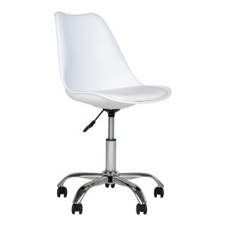 Kancelářská židle Stavros bílá/chrom