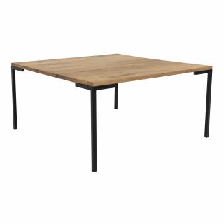 Konferenční stolek Lagarte z dubového dřeva přírodní/černá, 90x90 cm