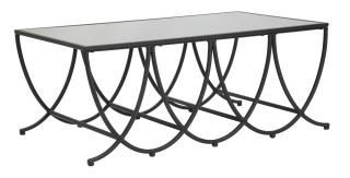 Konferenční stolek Mauro Ferretti Walter 100x60x40 cm, černá/zrcadlo
