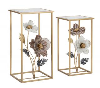 Konferenční stolky FLOWER COPPIA 35,6X35,6X69,9- 29,8X29,8X59,7 cm