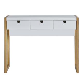 Konzolový stůl Square z borovicového dřeva, přírodní/bílá, 77 cm