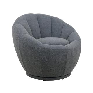 Křeslo Lounge chair Crown - Grey - Boucle