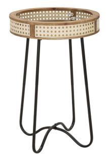 Kulatý odkládací stolek Mauro Ferretti Farnol, 40x60 cm, černá/hnědá