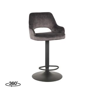 LABEL51 Bar stool Fer - Anthracite - Velours