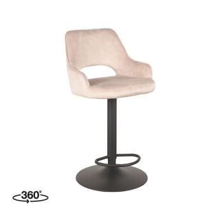 LABEL51 Bar stool Fer - Natural - Velours