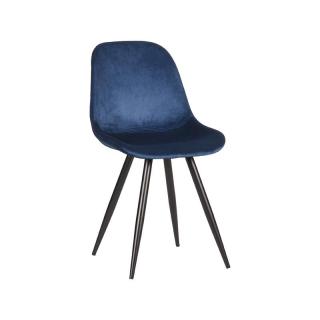 Modrá sametová jídelní židle Anaca