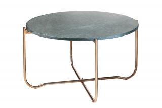 Mramorový konferenční stolek Dastus, zelená/zlatá